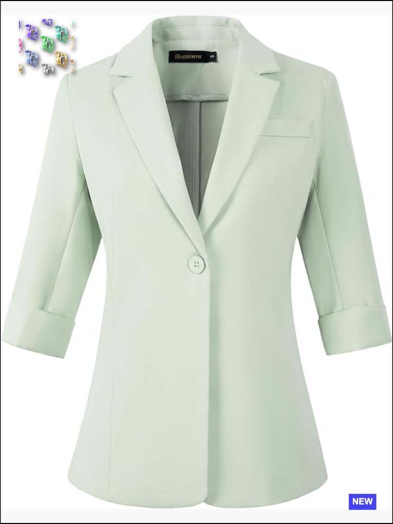 Lightweight 3/4 Sleeve Blazer Business Casual Minimalist Chic Office Wear